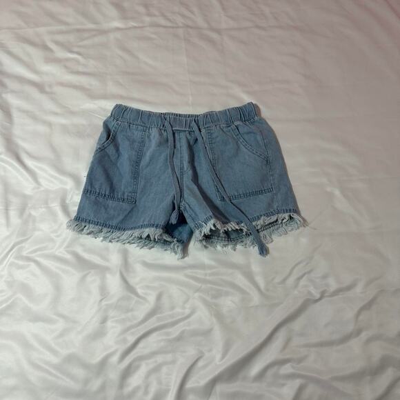 Blue denim drawstring shorts - Picture 1 of 4